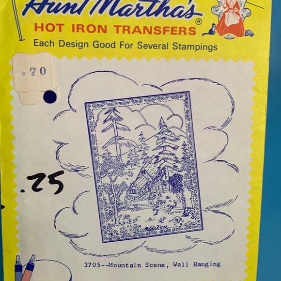 2 Vintage Aunt Martha's hot iron transfers birds & mountain scenes - Picture 6 of 12